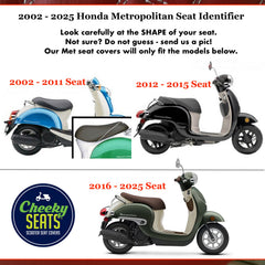 READY TO SHIP !  Honda Metropolitan CH50 NCW50 Distressed Whiskey Brown Seat Cover French Seams