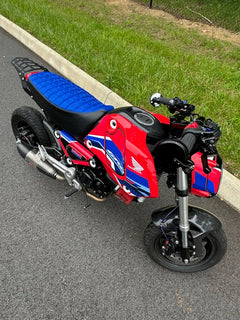 2022 - 2026 BLUE RECARO Honda Grom Seat Cover Padded Tuck and Roll MSX125