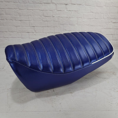 Honda Grom Blue Carbon Fiber Padded Tuck and Roll Seat Cover