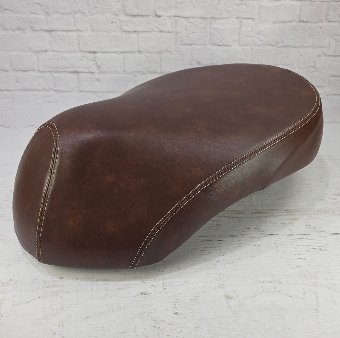 READY TO SHIP !  Honda Metropolitan CH50 NCW50 Distressed Whiskey Brown Seat Cover French Seams