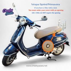 Vespa Sprint / Primavera Minimalist Black Seat Cover