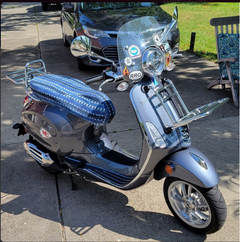 Vespa Sprint / Primavera Relaxed Denim color BOHO Tie Dye SEAT COVER - Beat The Heat!!