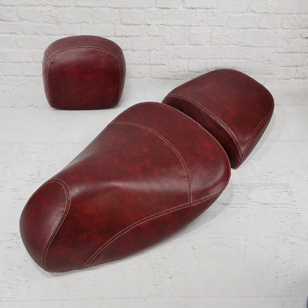 Vespa GTV Oxblood Burgundy Seat Cover with French Seams