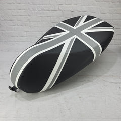 Vespa Sprint / Primavera Black and Gray Union Jack Seat Cover