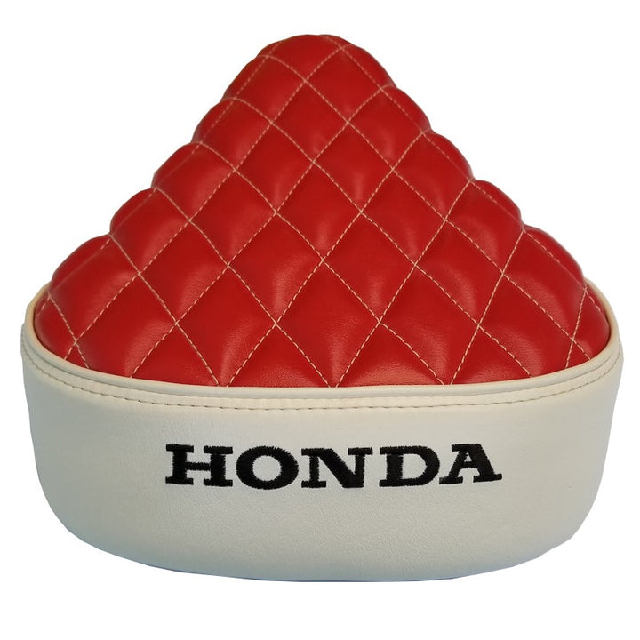 Honda Super Cub 125 Two Tone Diamond Seat Cover Red and Cream