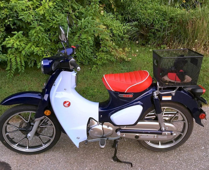 Honda C125 Super Cub Red Seat Cover Tuck and Roll