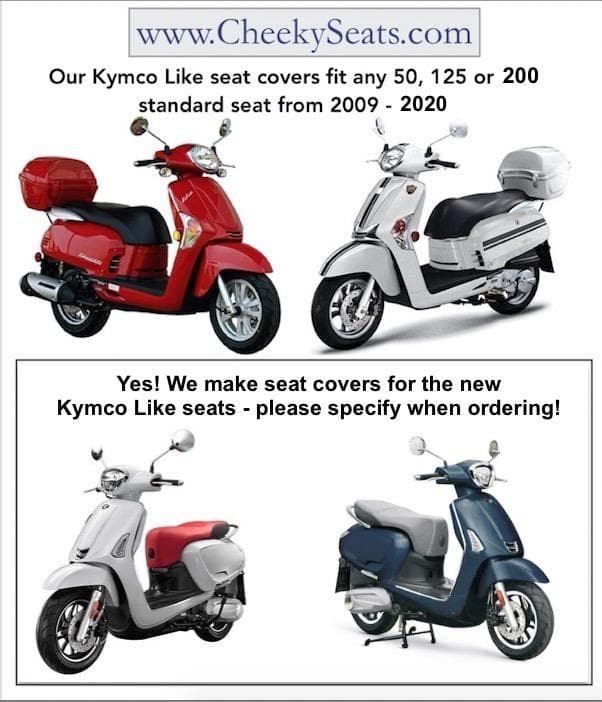 READY TO SHIP! Kymco Like 50 - 200i Classic Black Seat Cover